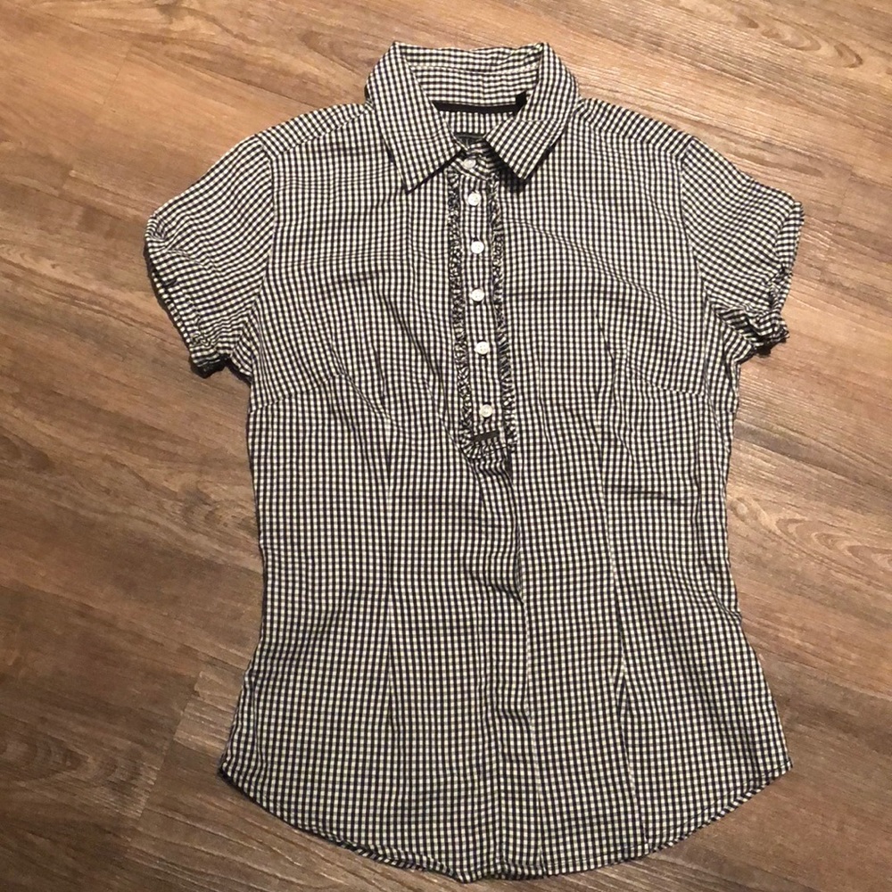 Guess checker top blouse